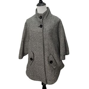 East 5th Black and White Cape Jacket